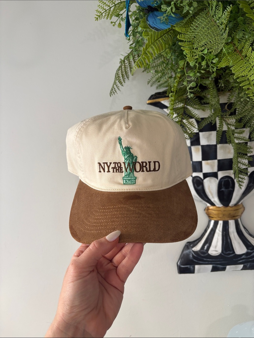 KITH NY to the World Statue of Liberty Cap in Cream and Brown